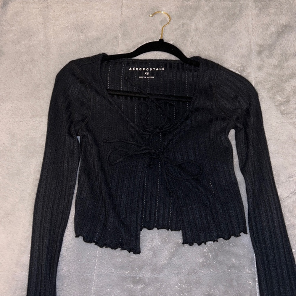 Selling long sleeve double tie-front cardigan
